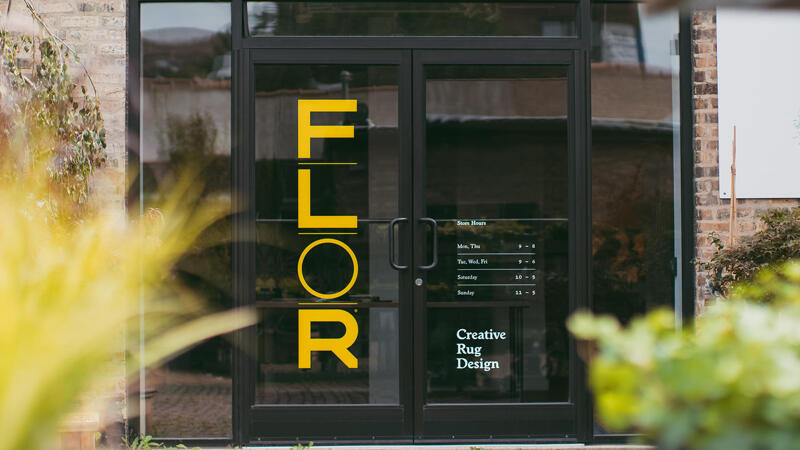 FLOR Double Door Permanent Vinyl Signage