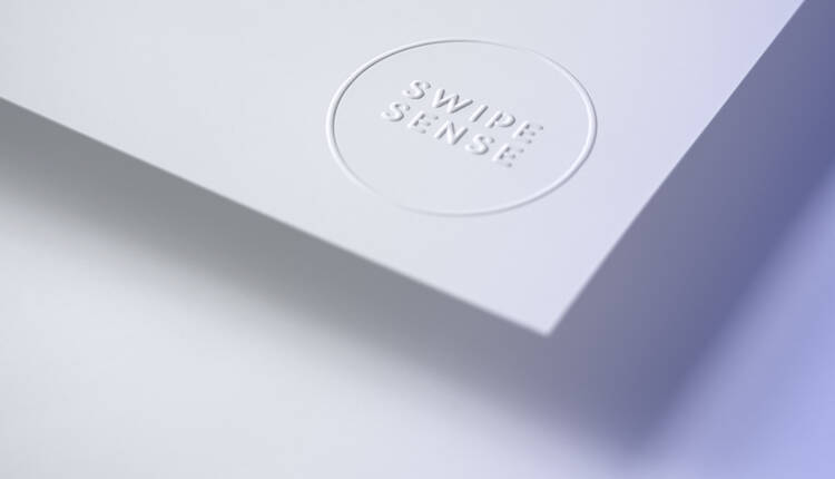 Swipe Sense letterhead partially rolled