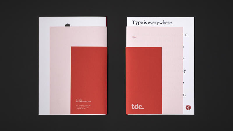 Exterior design detail of the front and back of printed TDC booklet